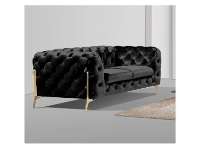 Design Chesterfield Sofa 2-Sitzer Couch Samt Polster Textil Sofas Zweisitzer Neu